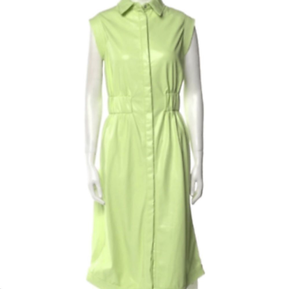 HOUSE OF HARLOW 1960 - Green Faux Leather Dress